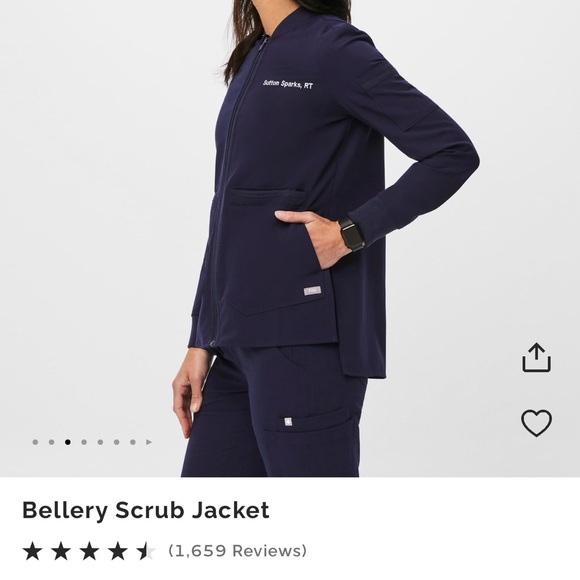 Women's Figs Navy Scrub Jacket - Picture 2 of 5